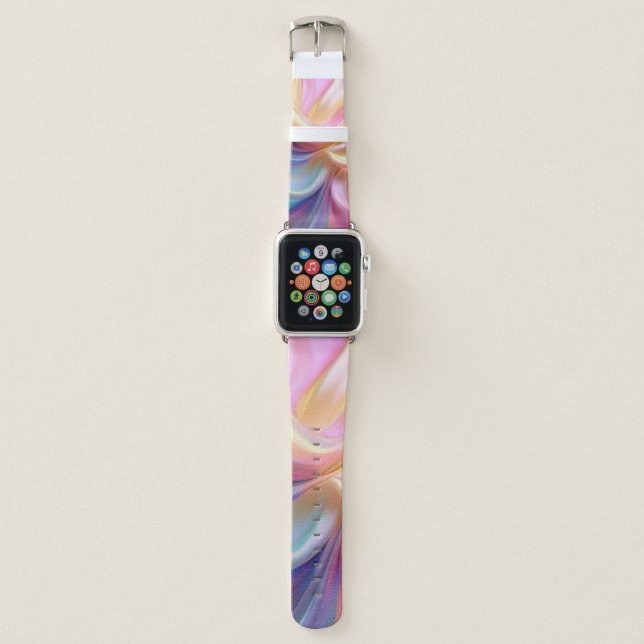Colorful Pastel Silk Apple Watch Band (Front)
