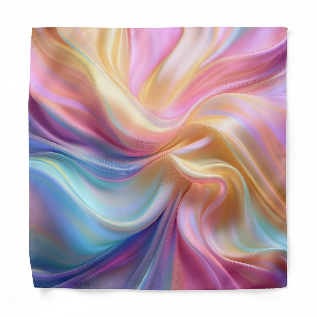 Colorful Pastel Silk Bandana (Front)