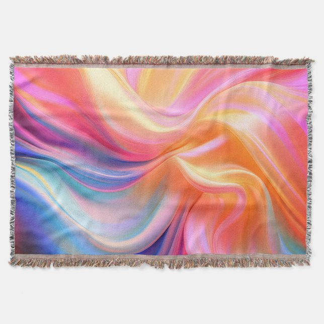 Colorful Pastel Silk Fleece Blanket (Front)