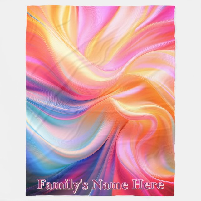 Colorful Pastel Silk Fleece Blanket (Front)