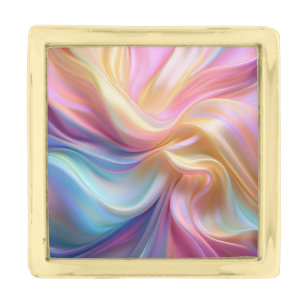 Colorful Pastel Silk Gold Finish Lapel Pin