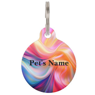 Colorful Pastel Silk Pet ID Tag