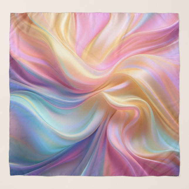 Colorful Pastel Silk Scarf (Front)