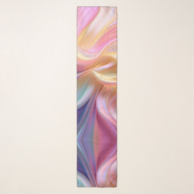 Colorful Pastel Silk Scarf (Front)