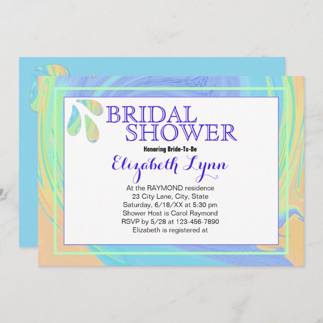 Colorful Pastel Splash Paint Swirl Template (Front/Back)