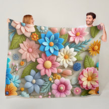 Colorful Pastel Spring 3D Felt Floral Art