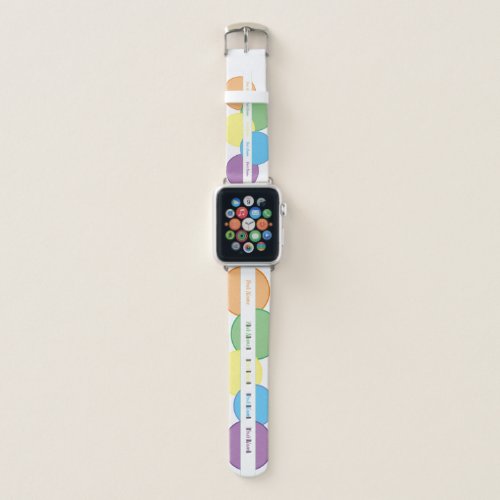 Colorful pastel spring circles with your name apple watch band