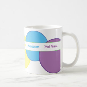 Colorful pastel spring circles with your name coffee mug