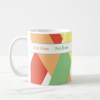 Colorful pastel spring stripes with your name coffee mug