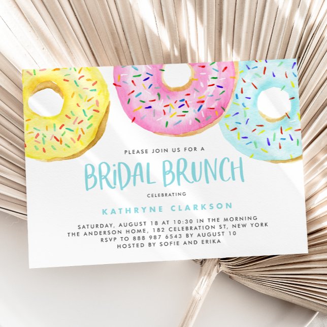 Colorful Pastel Sprinkle Donuts Bridal Brunch Invitation (Creator Uploaded)
