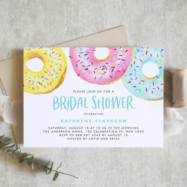 Colorful Pastel Sprinkle Donuts Bridal Shower Invitation (Creator Uploaded)