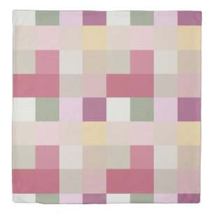 colorful pastel squares geometric duvet cover