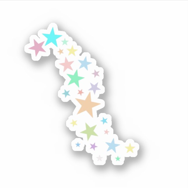 Colorful Pastel Stars  Sticker (Front)