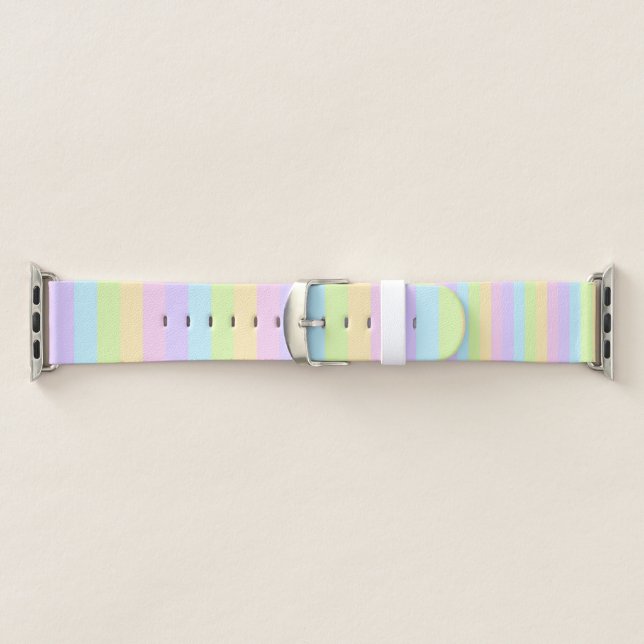 Colorful Pastel Striped Apple Watch Band (Band)