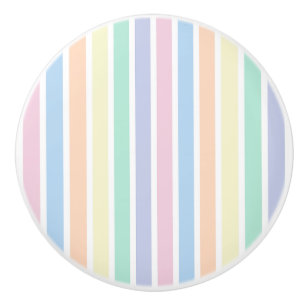 Colorful Pastel Striped Decor Knob Ceramic Pull