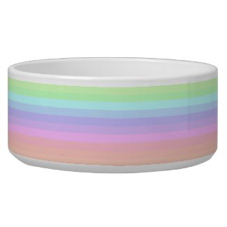 Colorful Pastel Striped Large Dog Bowl