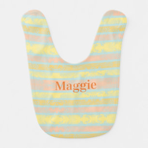 Colorful Pastel Stripes Baby Bib