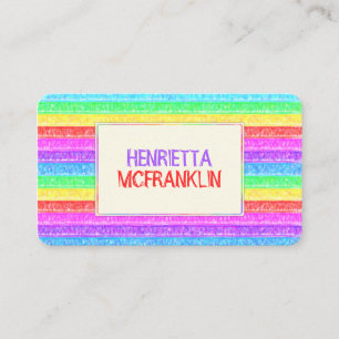 Colorful Pastel Stripes Business Card