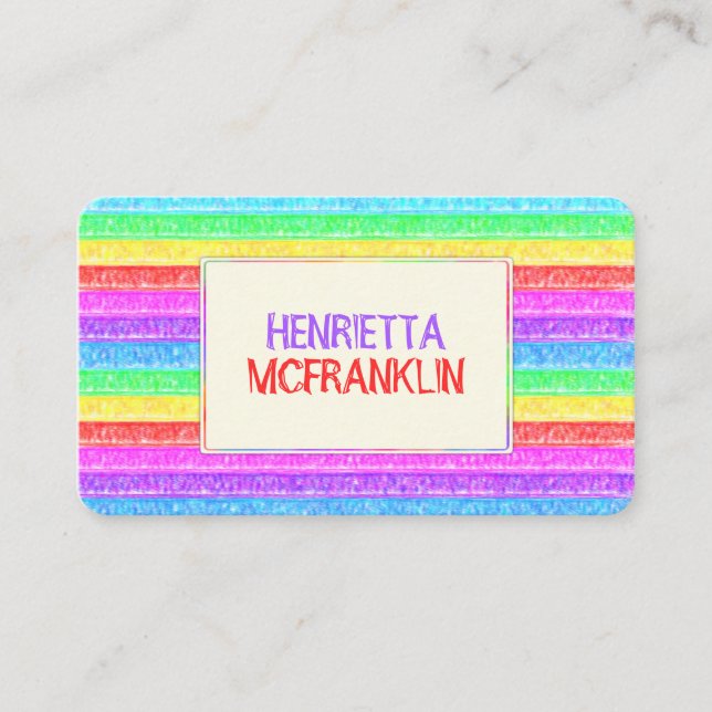 Colorful Pastel Stripes Business Card (Front)