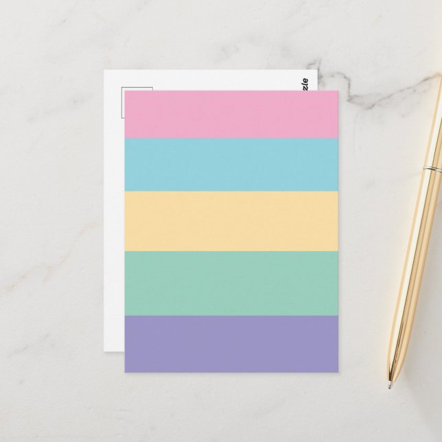 Colorful Pastel Stripes Pattern Flat Card (Front/Back In Situ)