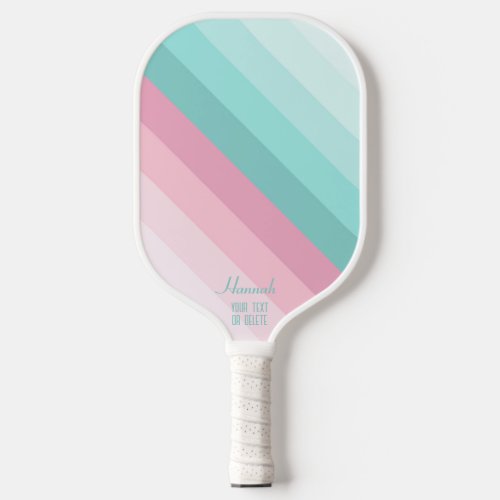 Colorful Pastel Stripes Personalized Pickleball Paddle