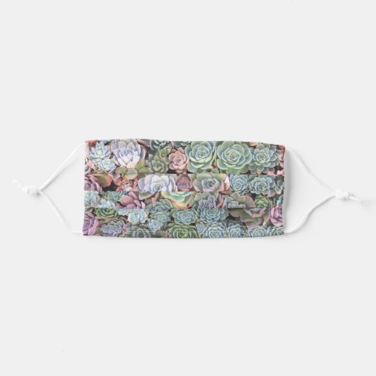 Colorful Pastel Succulent Adult Cloth Face Mask (Front, Folded)