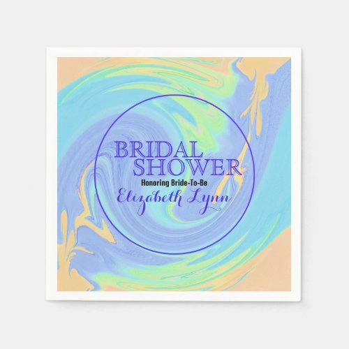 Colorful Pastel Swirl Bridal Shower Napkins