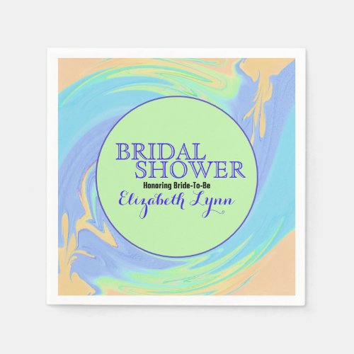 Colorful Pastel Swirl Bridal Shower Napkins