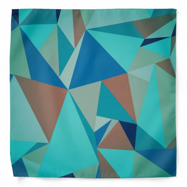 Colorful Pastel Tones Abstract Geometric Pattern Bandana (Front)