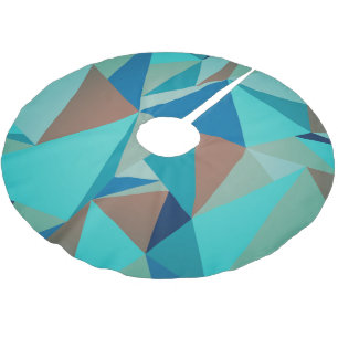 Colorful Pastel Tones Abstract Geometric Pattern Brushed Polyester Tree Skirt