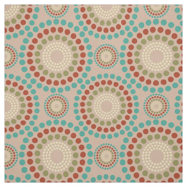 Colorful Pastel Tones Circles Geometric Pattern 2 Fabric (Swatch)