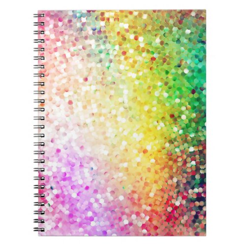 Colorful Pastel Tones Retro Glitter 2 Notebook