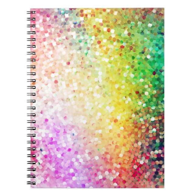 Colorful Pastel Tones Retro Glitter 2 Notebook (Front)