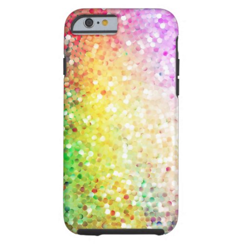 Colorful Pastel Tones Retro Glitter Tough iPhone 6 Case