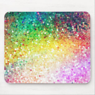 Colorful Pastel Tones Retro Glitter Mouse Pad