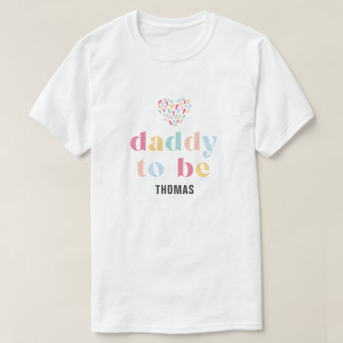 Colorful Pastel Twins Baby Shower Daddy to be T_Shirt