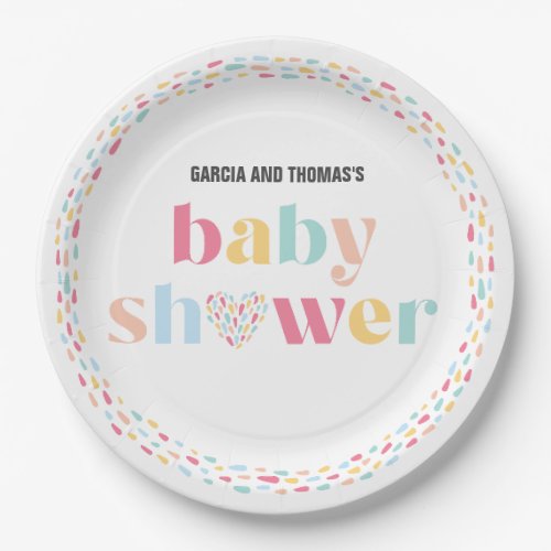 Colorful Pastel Twins Baby Shower Personalized Paper Plates