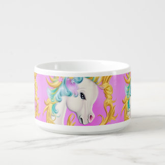 Colorful Pastel Unicorn with Rococo Baroque Accent Bowl