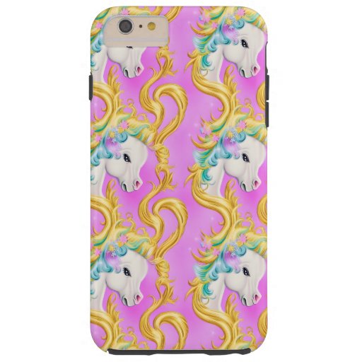 Colorful Pastel Unicorn with Rococo Baroque Accent Tough iPhone 6 Plus Case