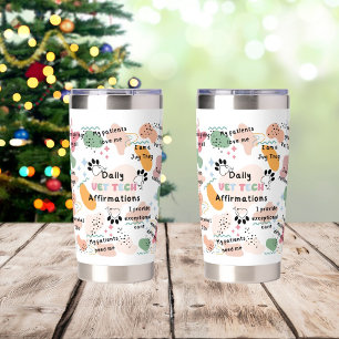 Colorful Pastel Vet Tech Daily Affirmations Insulated Tumbler