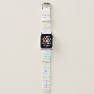 Colorful Pastel Watercolor Abstract Stripe Pattern Apple Watch Band