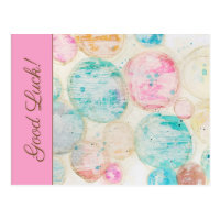 Colorful Pastel Watercolor Abstract Whimsical Art Postcard