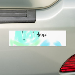 Colorful pastel watercolor floral bridemaid add n bumper sticker