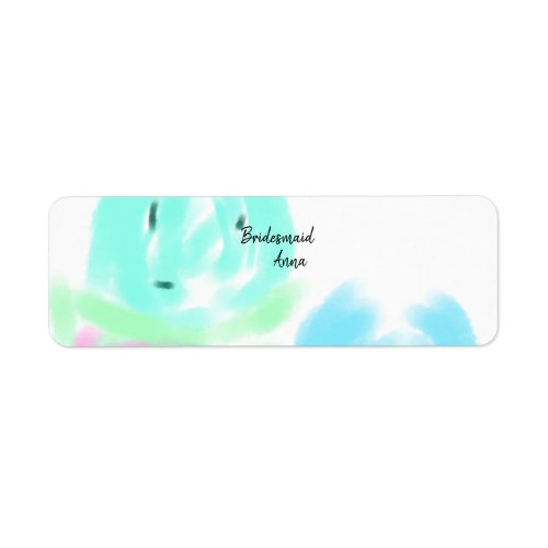 Colorful pastel watercolor floral bridemaid add n label