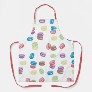 Colorful Pastel Watercolor French Macarons  Apron