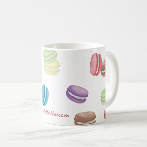 Colorful Pastel Watercolor French Macarons  Coffee Mug