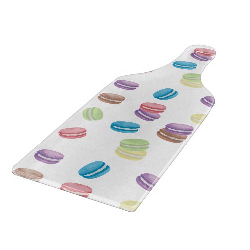 Colorful Pastel Watercolor French Macarons  Cutting Board