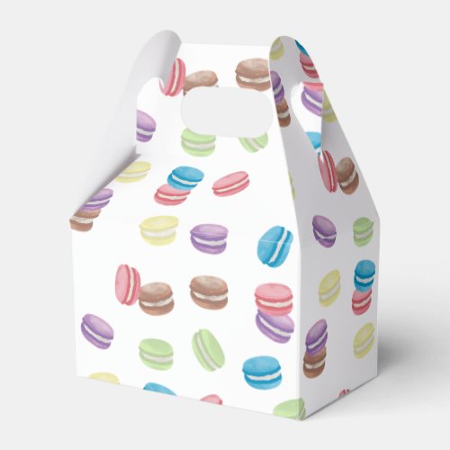 Colorful Pastel Watercolor French Macarons  Favor Boxes