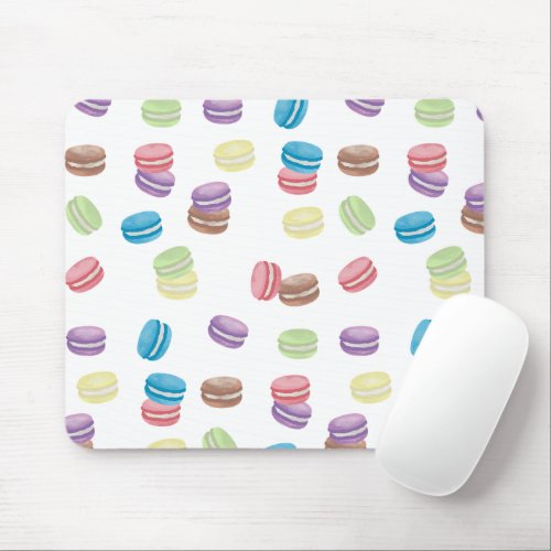 Colorful Pastel Watercolor French Macarons  Mouse Pad