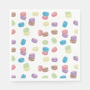 Colorful Pastel Watercolor French Macarons Napkins